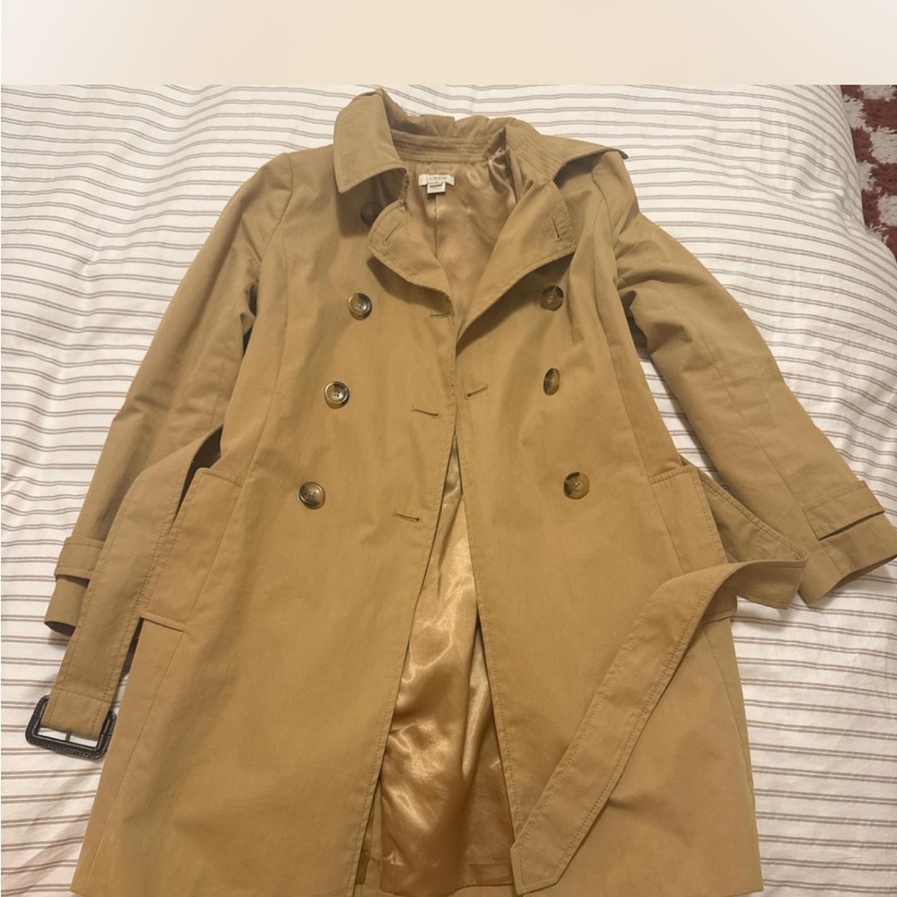 J. Crew Khaki Double-Breasted Trench Coat